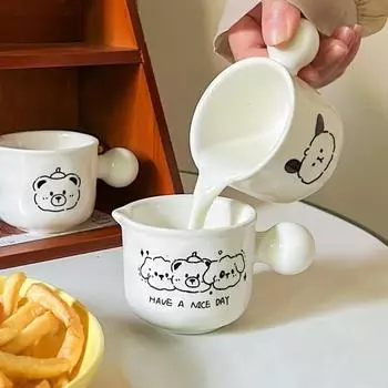 Милый щенок кофейник для молока чашка для эспрессо молочная банка керамическая мерная кружка маленькая молочная кружка соусница посуда для напитков