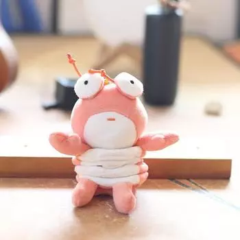 Милый щенок-лобстер, брелок-подвеска для сумки в виде плюшевой черной кошки, креативный пушистый брелок для ключей с животными, брелок-подвеска для ключей с кавайной мягкой куклой розовый