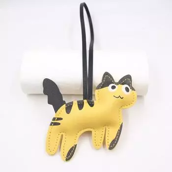 Милый щенок мультяшный брелок ПУ кожа подвеска для сумки Прелестный ПУ кожа кошка подвеска украшение для сумки