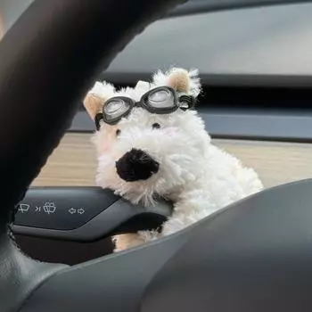 Милый щенок, плюшевая кукла, украшение для салона автомобиля, многофункциональные украшения для лобового стекла, ручка переключения передач, приборная панель 1
