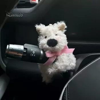 Милый щенок, плюшевая кукла, украшение для салона автомобиля, многофункциональные украшения для лобового стекла, ручка переключения передач, приборная панель 1