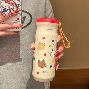 Милый щенок портативный термос чашка новый мультфильм нержавеющая сталь стакан для воды девушка подарок студент бутылка для воды автомобиль чашка 530ml