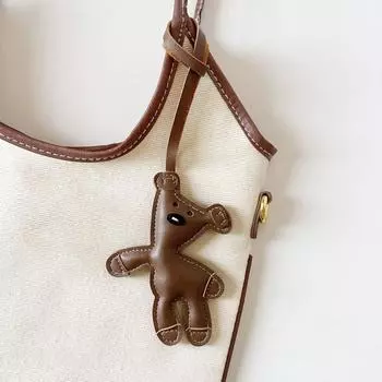 Милый щенок PU кожаный медведь вешалка PU кожаная сумка кулон милый мультяшный брелок для мужчин Brown(Bear)