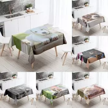 Милый щенок скатерть для кемпинга, вечеринки, против пятен, водонепроницаемый прямоугольный кухонный стол, домашний декор 40x70cm