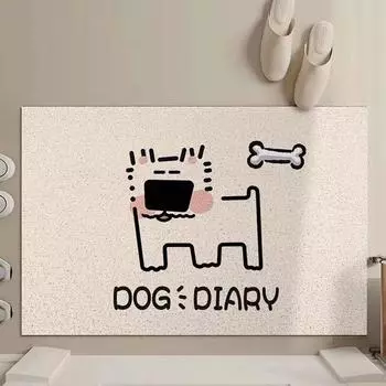 Милый щенок входная дверь коврик для собак противоскользящие коврики из ПВХ легко чистится вход крыльцо прихожая декор для дома удаление пыли ковер 40x60cm белый