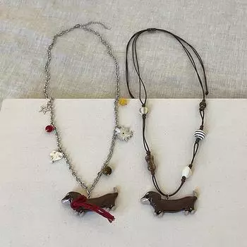 Милый шарф, подвеска в виде собаки-таксы, ожерелье, женская нишевая личность, модный темперамент, уникальная универсальная цепочка на шею, цепочка для свитера