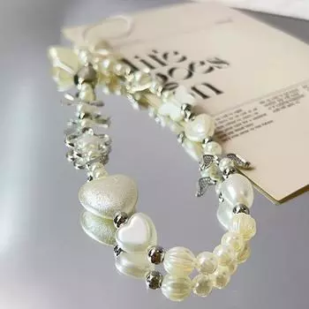 Милый Шарм Любовь Сердце Бантик Барокко Ветер Телефон Цепочка Для Девочки Телефон Ювелирные Изделия Ремешок Бисерный Шнур Подвесной Шнур Аксессуары