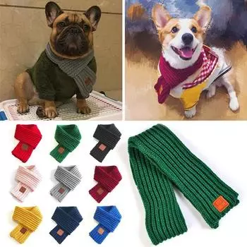 Милый шейный платок, зимний теплый уличный аксессуар для собак, теплый шарф для собак, шарф для домашних животных, нагрудник для домашних животных королевский синий