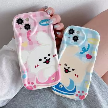 Милый силиконовый чехол для Xiaomi Redmi Note 13 12 11 Samsung A54 A24 A14 Oppo A78 A58 A38 Infinix Note 30 Funda Cartoon Lucky Dog Cover Soft TPU Bumper Infinix Hot 10 Play