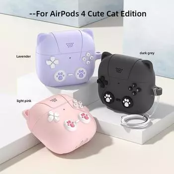 Милый силиконовый чехол с изображением кота для игровой консоли AirPods Pro 4-го поколения Classic 4 Design Handheld Ca X5M1 pink-For AirPods 4