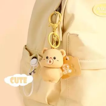 Милый силиконовый мультяшный медведь, надувающий мыльные пузыри, брелок для снятия стресса, подарок в виде животного на День защиты детей красный