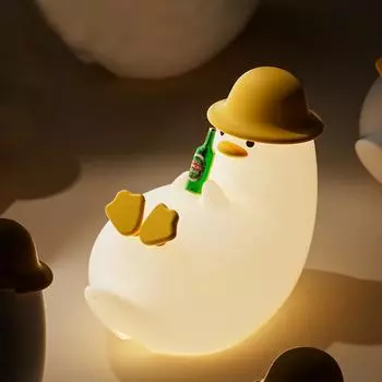 Милый силиконовый ночник-уточка с регулируемой яркостью, детская ночная лампа с функцией подзарядки, сенсорная лампа с таймером для комнаты кормления грудью
