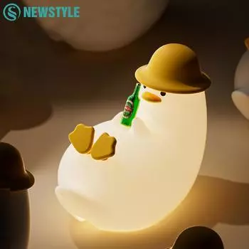 Милый силиконовый ночник-уточка с регулируемой яркостью, детская ночная лампа с функцией подзарядки, сенсорная лампа с таймером для комнаты кормления грудью