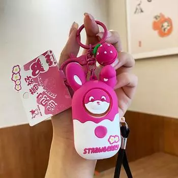 Милый силиконовый ночник в виде клубничного кролика и брелок-будильник для забавных аксессуаров