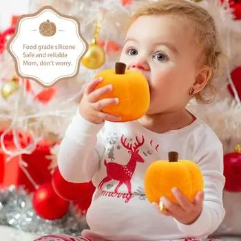 Милый силиконовый ночник в виде тыквы, мягкий, без мерцания, регулируемая яркость, перезаряжаемая детская лампа