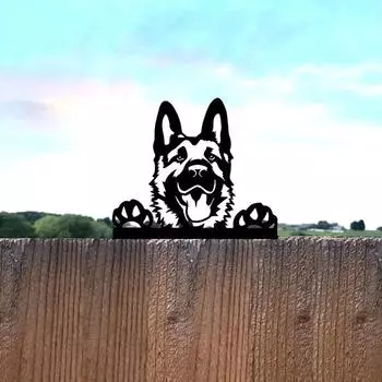 Милый силуэт собаки из стали для садового искусства – идеальный подарок на день рождения и новоселье, стильное настенное украшение для сада бежевый