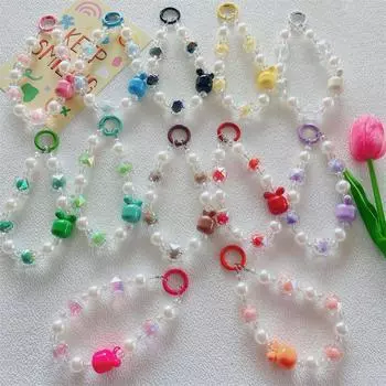Милый симпатичный бисерный мобильный телефон-шарм для женщин и девочек, шнурок для мобильного телефона, устойчивый к потере, универсальная цепочка для мобильного телефона