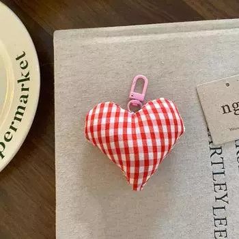 Милый симпатичный клетчатый бант-сердечко брелок-подвеска для женщин и девочек простые украшения для рюкзака аксессуары подарки