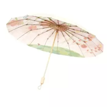 Милый складной зонт с цветочным принтом от солнца и дождя, УФ-защита, жаростойкий, супер водонепроницаемый, большой, идеальный подарок, принт, 16 спиц, женский, зонт, 100% защита, блокировка, розовый