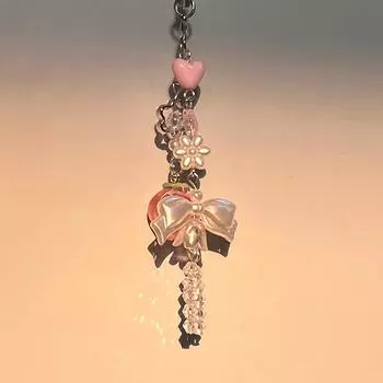 Милый сладкий персиковый кулон с подвесками из бисера для телефона CCD-камера брелок для девочек Y2K ювелирные изделия подарок 1Pc