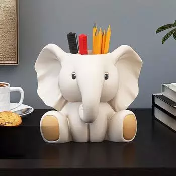 Милый слоник, подставка для ручек, украшения, подставка для кистей для макияжа, помады, подарок на день рождения, канцелярский органайзер, для офисного стола, студенческий