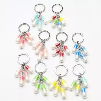 Милый смайлик капсула брелок смешной таблетка наркотик кулон акриловый брелок женская сумка подарочный брелок мини модель капсула