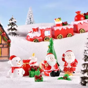 Милый смоляной рождественский Санта-Клаус, снеговик, украшение, мини-фигурки, рождественский декор для вечеринки, креативные животные, ландшафтные подарки для детей AS SHOW