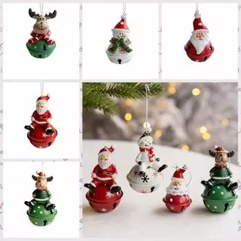 Милый снеговик, рождественская елка, праздничный рождественский новогодний декор для дома, рождественские колокольчики из смолы/железа, праздничные принадлежности
