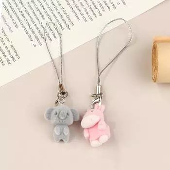 Милый стеганый теленок коала мобильный телефон шнурок мультяшное животное кулон телефон цепочка школьная сумка кулон брелок серый