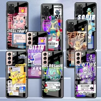 Милый стеклянный чехол Pokemon Pikachu для Samsung Galaxy S22 S20 FE S21 Plus, чехол для телефона S10 5G S9 Note 20 Ultra 10 Lite Shell Samsung S21 5G