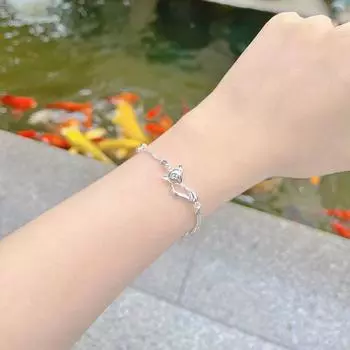 Милый стильный браслет лиса серебряного цвета для девушки женщины аксессуары ювелирные изделия подарок