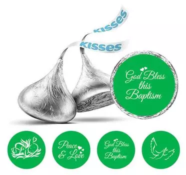 Милый сувенир DIY шоколадные конфеты этикетки наклейки на тему таинства крещения 190 шт 0.75 Inches Diameter зелёный