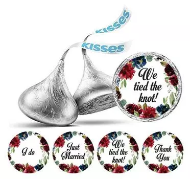 Милый сувенир DIY упаковка из 190 шт свадебные цветочные наклейки границы поцелуи шоколад 0.75 Inches Diameter фиолетовый