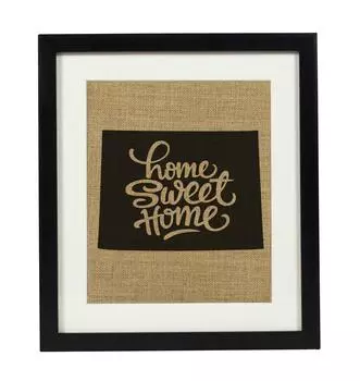 Милый сувенир Home Sweet Home Burlap Print Wall Decor Colorado State Map Идея подарка на новоселье — только Burlap Print Burlap Print Only(8 x 10 Inches) бежевый