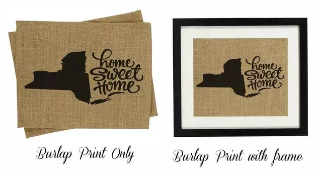 Милый сувенир Home Sweet Home Burlap Print Wall Decor New York City Map Gift на новоселье — только Burlap Print Burlap Print Only(8 x 10 Inches) бежевый
