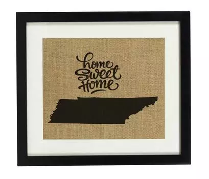Милый сувенир Home Sweet Home Burlap Print Wall Decor Карта штата Теннесси Подарок на новоселье - только Burlap Print Burlap Print Only(8 x 10 Inches) бежевый