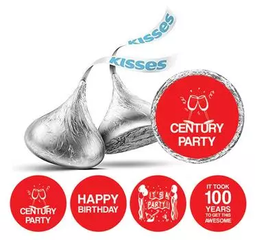 Милый сувенир «Прошло 100 лет, день рождения» Тематические наклейки Конфетные этикетки «сделай сам» 190 шт. 0.75 Inches Diameter синий