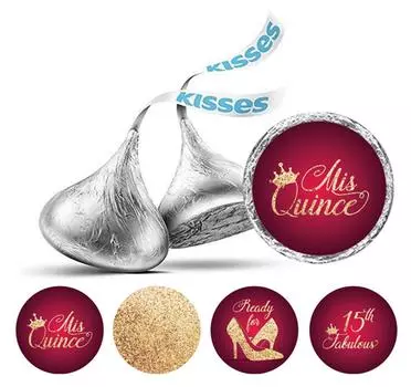 Милый сувенир Quinceanera 15 наклеек на день рождения этикетки на конфеты 190 шт подарок на вечеринку 0.75 Inches Diameter красный