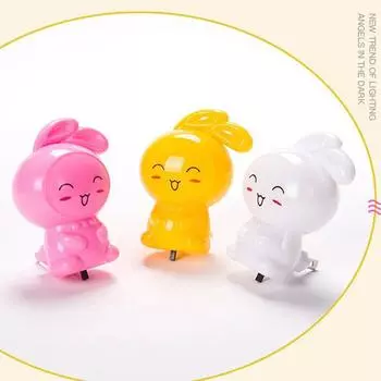 Милый светодиодный мультяшный кролик, ночной выключатель, настенный светильник, прикроватная лампа для детей жёлтый