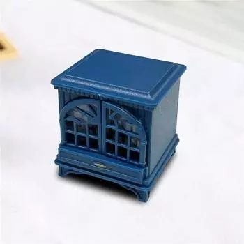 Милый светящийся энергосберегающий мини-камин-печь, кукольный домик, украшение сцены, миниатюрный обогреватель для кукольного дома чёрный