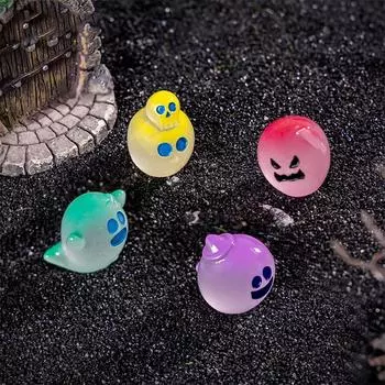 Милый светящийся Хэллоуин красочный призрачный орнамент мультфильм DIY домашняя фигурка микро ландшафтное украшение автомобиль интерьер домашний рабочий стол