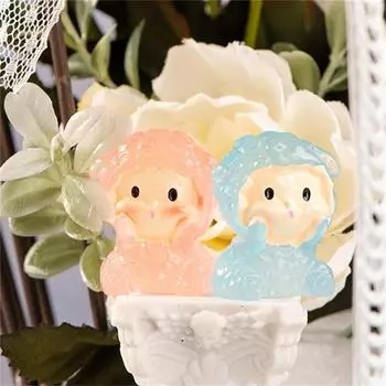 Милый светящийся мини-барашек, микро-ландшафтные украшения, миниатюрные светящиеся в темноте аксессуары для самостоятельного изготовления, украшения для автомобиля и дома, креативные подарки розовый