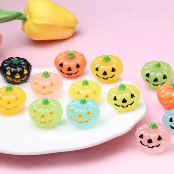 Милый светящийся трехмерный тыквенный микроландшафтный орнамент, светящийся в темноте, садовый цветок в горшке, украшение на Хэллоуин, подарок A10