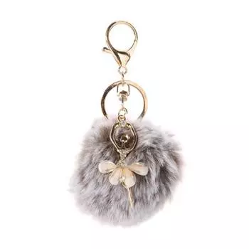 Милый Танцующий Ангел Брелок Подвеска Женский Брелок Держатель Помпоном Сумка Орнамент чёрный