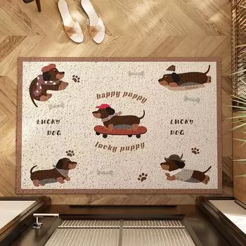 Милый такса приветственный входной коврик противоскользящие ПВХ коврики для прихожей домашний декор удаление пыли ковер шелковые петли подушечки для ног 40x60cm