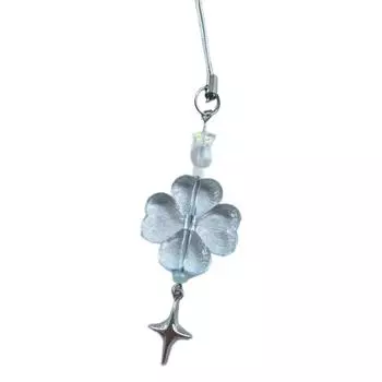 Милый телефонный брелок в виде звезды для женщин и девочек, модный брелок с цветком из бисера, стильный брелок для сумки и кошелька, подвеска синий