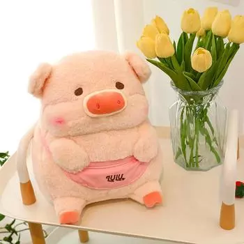 Милый Тост Свинья Кукла Фартук Свинка Подушка-Игрушка Мультяшная Подушка для Эркера Плюшевая Игрушка Подарок на День Рождения для Девушки 30cm