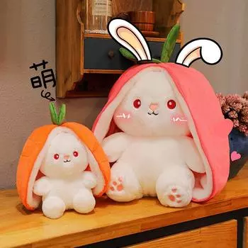 Милый трансформированный фруктовый кролик, маленький фруктовый кролик, плюшевая игрушка-кукла, детская подушка для сна, кукла, подарок на день рождения для женщин 35cm