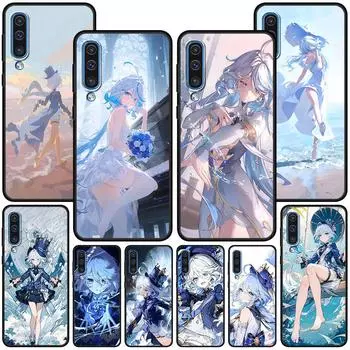 Милый ударный чехол Furina Genshin для Samsung Galaxy A70 A70s A20e A02s A30s A50s A10 A20s A20 A30 A50 A03s, черный чехол из ТПУ Samsung A10