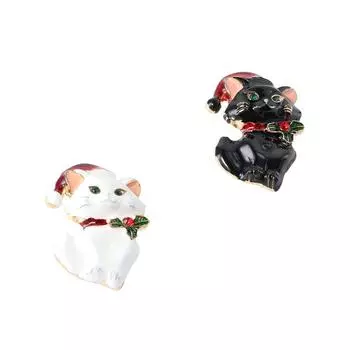 Милый унисекс шарф шаль животное котенок рождественский подарок корсаж ювелирные изделия брошь булавка модные аксессуары чёрный